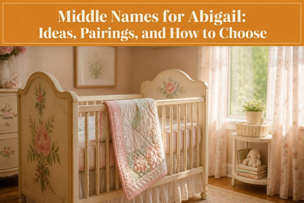 A collage of various names paired with Abigail in different settings.