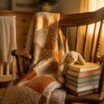 Adalyn Rose rests in a white wicker crib surrounded by toys in a nursery.